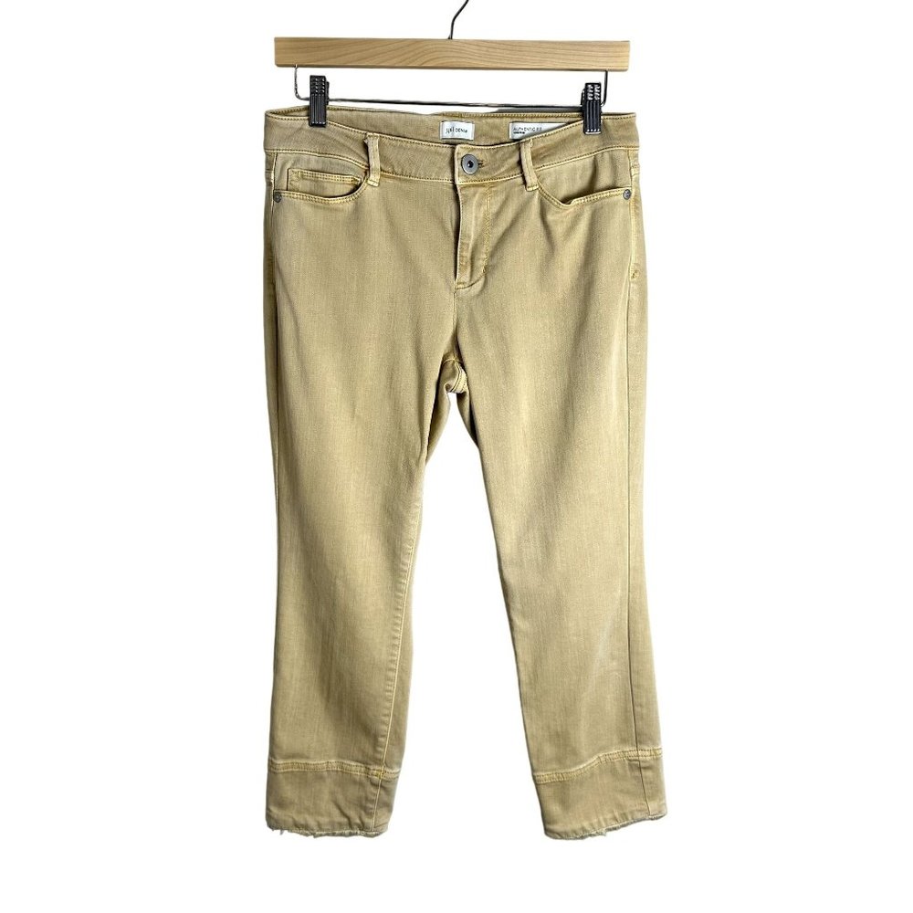 J. Jill Womens Authentic Fit Cropped Pants Size 4 Gold Mid Rise Straight Leg